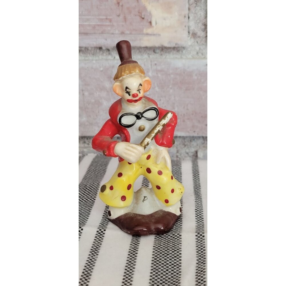 Vintage 1959 Napco Ceramic Clown Figurine Pepper Shaker Hand-Painted Japan